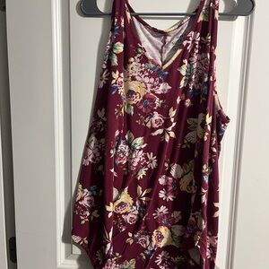 Torrid Burgundy Floral Tank Top